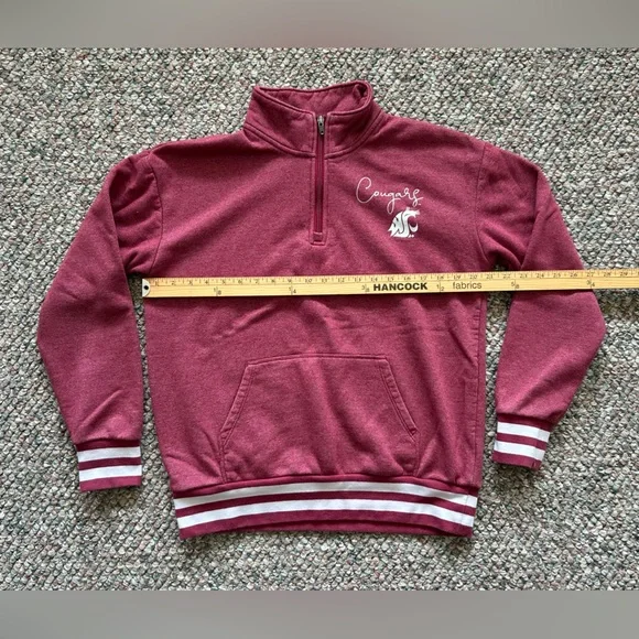 WSU COUGARS 1/4 zip champion sweatshirt, size medium - Picture 4 of 6